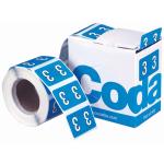 Codafile Labe Numeric 3 - 25mm - 500 Labels / Roll