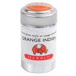 Herbin 20157T  Writing Ink Cartridge Orange Indien, Pack of 6