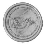 Herbin 40443T  Engraved Seal Brass Disc Dove