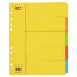 Icon IF608 Cardboard Dividers Extra Wide 5 Tab Coloured