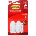 3M 10336 Command Hook 17082 Small White Designer, Pack of 2
