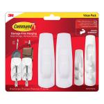 3M 10348 Command Hook 17013-10 Assorted Clear White, Value Pack of 10