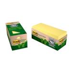 3M 70005054468 Post-It Recycled Note Cabinet Pack 654R-24CP-CY Greener Yellow 76X76mm Pkt/24