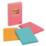 3M 70007052783 Post-it Lined Notes 660-3AN 101x152mm Poptimistic (Cape Town), Pack of 3