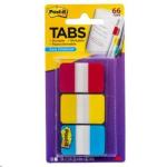 3M Post-it 686-RYB Durable Tabs 25x38mm Blue, Red, Yellow Pack