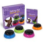 HungerforWords Talking Pet Starter Set 4 Piece Set Recordable Buttons for Dogs, Talking Dog Buttons, Teach Your Dog to Talk, Talking Pet, Dog Training Games, Dog Buttons for Communication