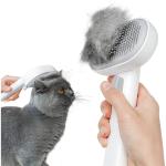 Aumuca Cat Brush for Shedding (White) Cat Brushes for Indoor Cats, Cat Brush for Long or Short Haired Cats