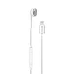 Promate BEAT-LT.WHT Apple MFI Certified HiFi Earbuds - White with Call Button and Microphone - Inline Remote for Playback and Volume Control -  Comfortable Silicone Ear Hooks