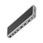 Promate APEXHUB-MST 12-in-1 Multi-Port Hub. Includes 4x USB-A & 1x USB-C PD Port, 2x HDMI Ports, 1x RJ45 GigPort, 1x Display Port, SD/TF Card Slots, 1x Aux Port. Silver/Black Colour.