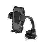 Promate DASHMOUNT Universal Smartphone Mount with Flexible Gooseneck. Includes Anti-Slip Suction Pad. EasyQuick Release. 360 Degree Swivel Head. Black Colour.