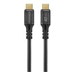 Promate POWERBOLT240-2M 2M USB-C to USB-C Cable. Supports Thunderbolt 3, 240W Super Speed Fast Charging, 40GbpsData, & 8K 60Hz Res. Nylon Braided. Protects Against Over Charging. Black Colour.