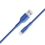 Promate XCORD-AI.BL 1M USB-A to Lightning Connector Super Flexible Cable. Supports 2A Charging & 480Gbps DataTransfer. Blue Colour.