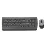 Promate PROCOMBO-10 Full Size Wireless Multimedia Keyboard & Mouse Combo - Sleep & Ergonomic - AutoSleep - SmartNanoReciever - Precision Mouse - Built-in Palm Rest - 10m Range - AAA Batteries - 2.4GHz