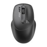 Promate EZGrip Ambidextrous Ergonomic Wireless Mouse. 800/1200/1600Dpi, Easy Plug & Play, Upto6Millon Keystrokes, Lag-free, Long Life Battery with Low Power Consumption. Black Colour