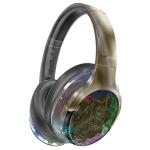 Promate TRANSTUNE.GMT HiFi Stereo Wireless Bluetooth Active Noice Cancelling Headphones - GunMetal with RGBLighting - Flip & Fold Design - Up to 40Hrs Play Back - Inline Controls Touch Buttons