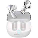 Promate BATON In-Ear HD Bluetooth Earbud Hybrid ANC TWS with Intellitouch - IPX4 White - Includes 500mAh Recharging Battery Case, Up to 40 Hours Playback, Active Noise Cancelling, Built-in Microphone