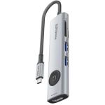 Promate 7-in-1 USB Multi-port Hub with USB-C Connector - Includes 1x HDMI Port, 2x USB-A 5V/1A Ports, 1x USB-C 100W PD Port, 2x USB-C 5V/1A Ports, SD/TF Card Reader