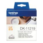 Brother Genuine DK-11219 Label Roll Black on White, 12mm round labels 1200 labels per roll for QL1100, QL-580N, QL810W, QL800, QL1110NWB, QL820NWB, QL-1050