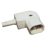 RackPower KNCP19-03 10A C14 IEC LH entry angle plug White - European