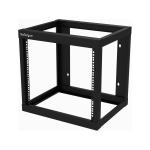 StarTech.com RK919WALLO 9U 19" Wall Mount Network Rack 19" Deep 2 Post Open Frame for Server Room/Data/AV/IT/Communication/Computer Equipment/Patch Panel w/Cage Nuts/Screws Hook/Loop 175lb Capacity