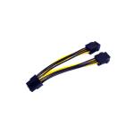 Video Card Power PCI-E 2 x 6 Pin Female Leader To PCI-E 1 x 8 (6+2) Pin Male Leader Cable (10cm)