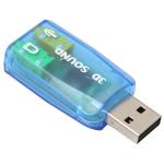 5.1 USB to 3.5mm mic headphone Jack Stereo Headset 3D PC Sound Audio Adapter for PC or Laptop (Blue/Black)