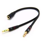 3.5mm Headphone Mic Audio Y Splitter Cable Female to Dual Male Converter Adapter for PC/Laptop