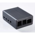 Raspberry Pi Case Black Aluminium Armor Fanless Case with Silicone Pads and Install Tool for Raspberry Pi 4B