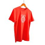 Raspberry Pi Official Merchandise SC0452 Tee Red T- Shirt White Raspberry Pi Logo, Adult Size Large