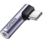 UGREEN Aluminum Right Angle USB-C Male To 3.5mm Female Aux Audio Jack Adapter, (Tiny Version) Ideally for Better Phone Gaming experience
