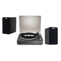 Jam Audio Spun Out Wireless Turntable & Bookshelf Speaker Bundle - Vinyl record player + 20W bookshelf speaker system