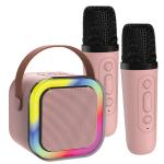 Laser SP-KA10PK-556 Mini Karaoke Speaker With 2 Wireless Microphones - Pink