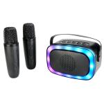 Laser SP-KA20BK-662 Karaoke RGB LED Speaker with 2 Wireless Mics - Black