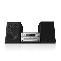 Panasonic SC-PMX92 120W Premium Hi-Res Stereo Micro System with 3-Way Speakers - Silver - USB DAC for PC Connection, RCA + 3.5mm AUX + Optical + Ethernet, Bluetooth, FM Radio & CD Player