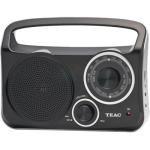 TEAC PR350 AM/FM Mantle Radio Battery and Mains Powered - Aux In - Black