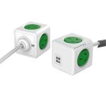 ALLOCACOC Powercube 5404/AUEUPCGREEN Extended - 4 Outlets with 2x USB - 3m - Green