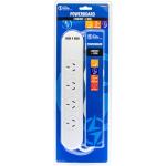 The Brute Power Co BPPB4USB2 4 Socket Powerboard - 2 USB + 1 Switch - 1m Cord SAA Approved