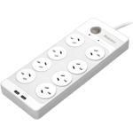 Huntkey SAC804 8-Outlet Surge Protected Powerboard with Dual 5V 2.1A USB charging Ports  ideal for apple samsung mobile devices