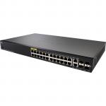 Cisco 350 Series SF350-24P L3 Managed Switch, PoE+, 24 Ports 10/100, (24 Ports PoE+, Max 185W), 2 Ports SFP, 2 Ports GbE Combo RJ-45 or SFP, Limited Lifetime Warranty