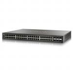 Cisco 500 Series SG500X-48P Stackable L3 Managed Switch, PoE+, 48 Ports GbE (48 Ports PoE+, Max 375W), 4 Ports 10G SFP+, Limited Lifetime Warranty
