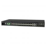 EDGECORE ECS4120-28FV2-I  20 Port Gigabit Managed L2 +Switch with Enhanced temp range. With 4x SFP+ 10G Uplinks, 4x CG (RJ-45/SFP), 1x GE out-of-band Management & 1x RJ45 Console Port. IPv6 Support, VPN, & VLAN.