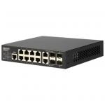 EDGECORE ECS4100-12T  8 Port + 2 Combo + 2 SFP   Gigabit Managed Switch. 2 Combo Gig + 2 100/1000 SFP ports. 1x RJ45 Console port. Comprehensive QoS, Enhanced Security with Port  security limits.