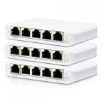 Ubiquiti UniFi Switch USW-Flex-Mini-3 5-Port Managed Gigabit Ethernet Switch - 3 Pack Powered by 802.3af/at PoE  (USB-C Power Adapter NOT INCLUDED)
