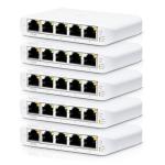 Ubiquiti UniFi Switch USW-Flex-Mini-5 5-Port Managed Gigabit Ethernet Switch - 5 Pack Powered by 802.3af/at PoE  (USB-C Power Adapter NOT INCLUDED)