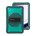 Armor-X (HLN  Series) 2 Layers Protective Rugged Tablet Case - ( Green ) with Hand Strap and Kick-Stand for Samsung Galaxy Tab A9  ( SM-X110 , SM-X115 )