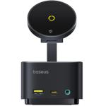 Baseus MagPro Series II 7-in-1 HUB Magnetic Wireless Charging 15W Cosmic Black - AC Power Adapter not included