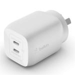 Belkin BoostCharge 65W Dual USB-C GaN Wall Charger - White