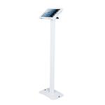 Koford Anti-theft Tablet Floor Stand - White - Height 1.1m - Square Metal Tube Floor Stand Only,  Tablet Enclosure Faceplate Not Included Sold Seperately