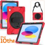 NZSTEM For iPad 11" A16 & 10.9" 10th Gen Red Tough Cover Shock Proof Case Shock Proof Tough Case Cover Protector with Stylus / Pencil Holder, Designed by NZSTEM