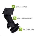 RAM VESA mounting set No Drilling solution 4" Max width Clamp, Long Length Arm and VESA plate including calmp base 2.25' ball, Ram 12.875" Arm and 75 X75 mm VESA plate with 2.25' ball.